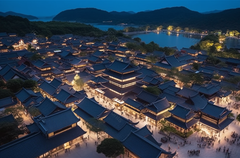 湖边旅游景点夜景风景,高清,摄影图,摄影图片,图片大全,摄影图免费下载